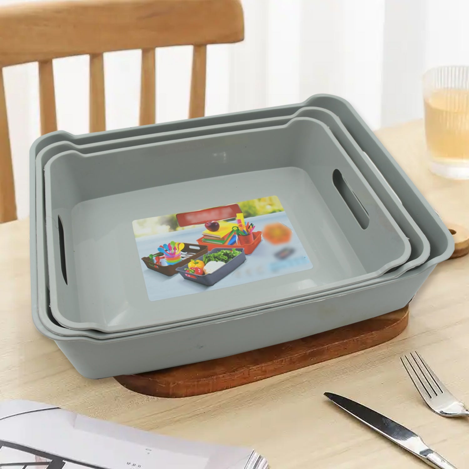 3645 Multipurpose Organising & Storage Plastic Tray, Fruit & Vegetable/ Multi Purpose Tray, Organizer for Kitchen, Countertop, Cabinet, Bathroom Plastic Storage Basket For Store Fruits, Vegetables, Magazines, Cosmetics, Stationary Set of 3 3645 Multipurpose Organising & Storage Plastic Tray, Fruit & Vegetable/ Multi Purpose Tray, Organizer for Kitchen, Countertop, Cabinet, Bathroom Plastic Storage Basket For Store Fruits, Vegetables, Magazines, Cosmetics, Stationary Set of 3